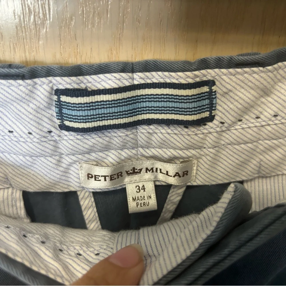Peter Millar‎ Chino Shorts Men 34 Blue Pima Cotton
